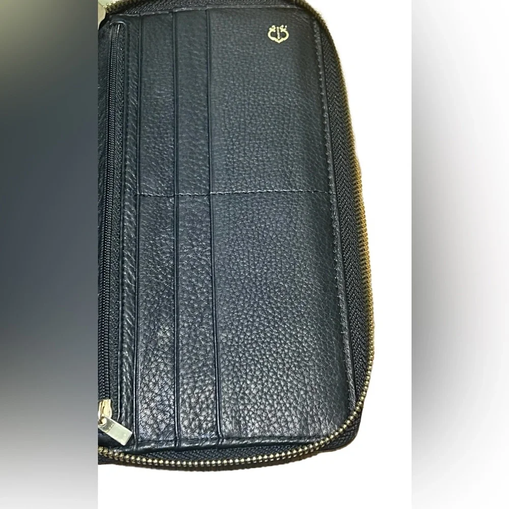 C Wonder Brown Calf Hair Hide with Heart, Zip Wallet - Picture 6 of 10